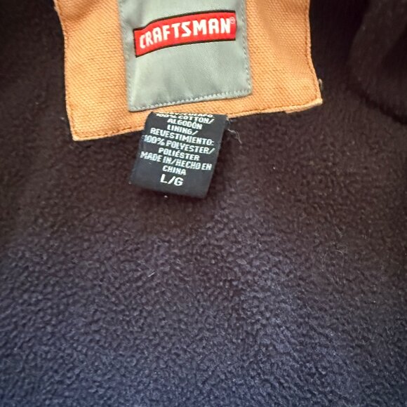 Craftsman Distressed Mens Brown Canvas Jacket With Button Chest Pockets & Zip Cl - Picture 7 of 8
